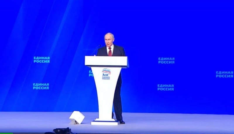 Путин на съезде «Единой России»: Киев отступает, Запад пытается раскачать ситуацию — выборы пройдут в срок