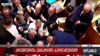 Драка в парламенте Грузии: оппозиция обвинила Кобахидзе в подчинении Иванишвили